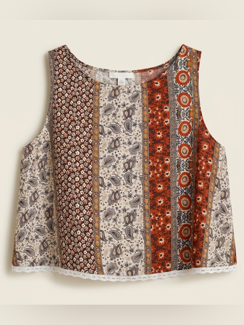 Don Juan’s Reckless Daughter Patchwork Paisley Crop Tank XS S